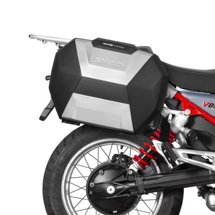 Kit valises Shad SH38X ALU + supports 3P (M0VT84IF) MOTO GUZZI V85 TT 24- Kit valises Shad SH38X ALU + supports 3P (M0VT84IF) MOTO GUZZI V85 TT 24-