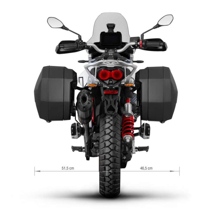 Kit valises Shad SH38X ALU + supports 3P (M0VT84IF) MOTO GUZZI V85 TT 24- Kit valises Shad SH38X ALU + supports 3P (M0VT84IF) MOTO GUZZI V85 TT 24-