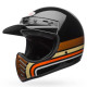 Casque moto rétro Bell MOTO-3 STRIPES Black/Orange