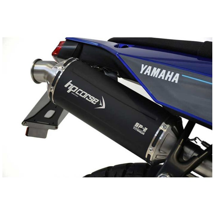 Silencieux haut court titane noir SP2 HP CORSE - Normes Euro4 et Euro5 - YAMAHA 700 TENERE 2025-