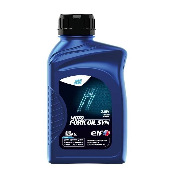 ELF - Huile de fourche 2,5W MOTO FORK OIL SYN - 0,5 litre
