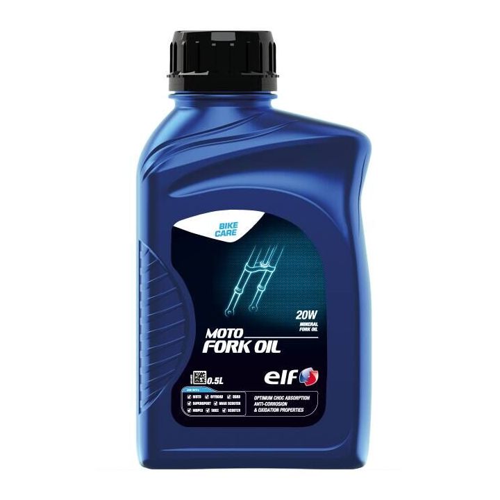 ELF - Huile de fourche 20W MOTO FORK OIL ADV - 0,5 litre