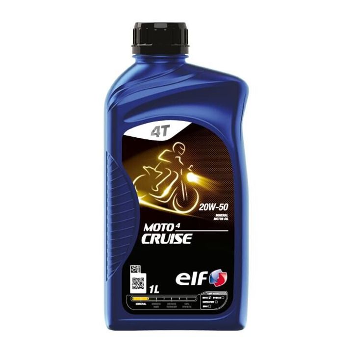 ELF - Huile moteur minérale 4T 20W50 MOTO 4 CRUISE ADV - 1 litre