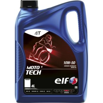 ELF - Huile moteur synthétique 4T 10W50 MOTO 4 TECH - 4 litres ELF - Huile moteur synthétique 4T 10W50 MOTO 4 TECH - 4 litres