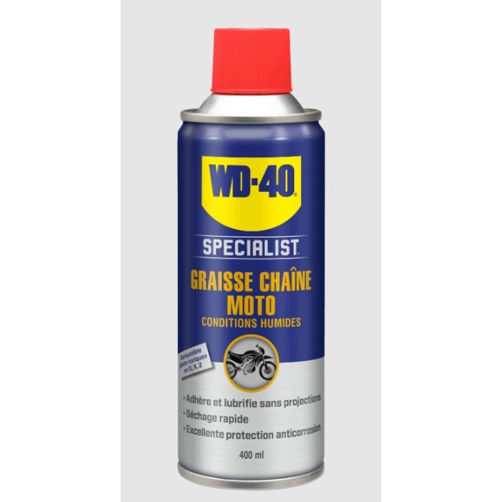 WD40 - Graisse chaîne Specialist Moto conditions humides - 400ml