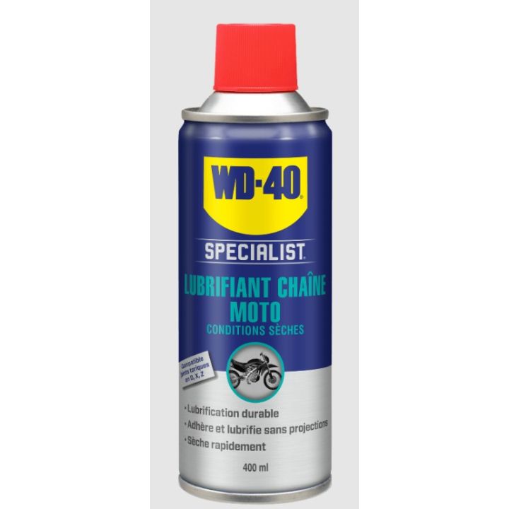 WD40 - Graisse chaîne Specialist Moto conditions sèches - 400ml