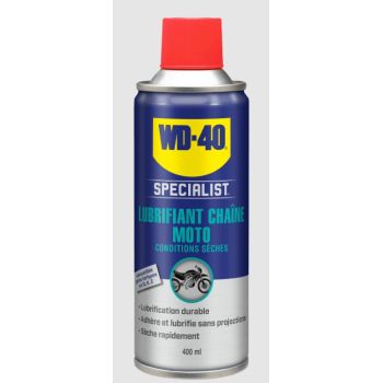 WD40 - Graisse chaîne Specialist Moto conditions sèches - 400ml WD40 - Graisse chaîne Specialist Moto conditions sèches - 400ml