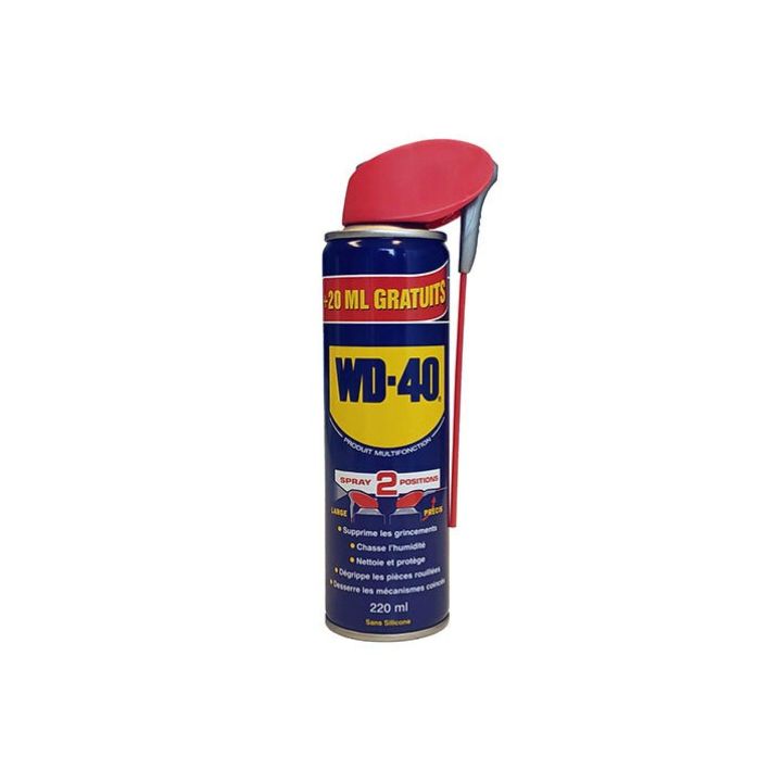 WD40 - Spray dégrippant multi-usages double sortie - 220ml