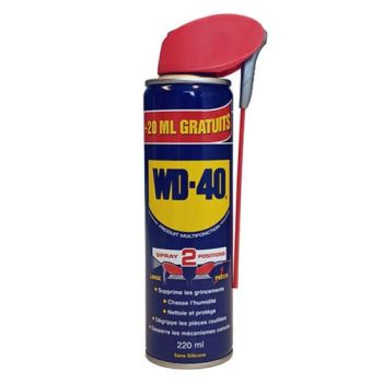 WD40 - Spray dégrippant multi-usages double sortie - 220ml WD40 - Spray dégrippant multi-usages double sortie - 220ml