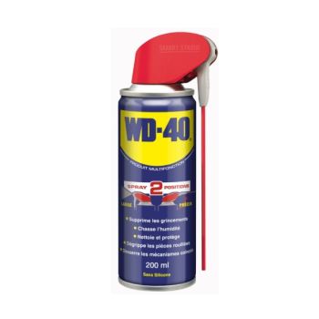 WD40 - Spray dégrippant multi-usages double sortie - 200ml WD40 - Spray dégrippant multi-usages double sortie - 200ml
