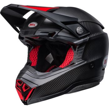 Casque cross Bell  Moto-10 Spherical Satin Gloss - Noir Rouge Casque cross Bell  Moto-10 Spherical Satin Gloss - Noir Rouge