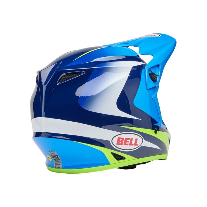Casque cross Bell MX-9 MIPS Jackal - Bleu Jaune Fluo Casque cross Bell MX-9 MIPS Jackal - Bleu Jaune Fluo