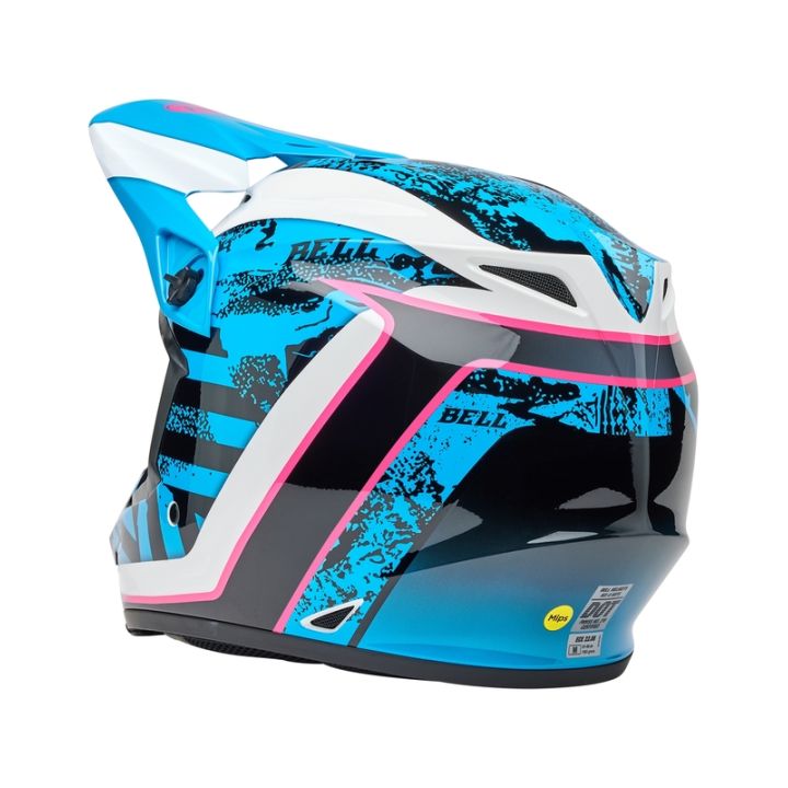Casque cross Bell MX-9 MIPS Breakdance - Bleu Rose Casque cross Bell MX-9 MIPS Breakdance - Bleu Rose