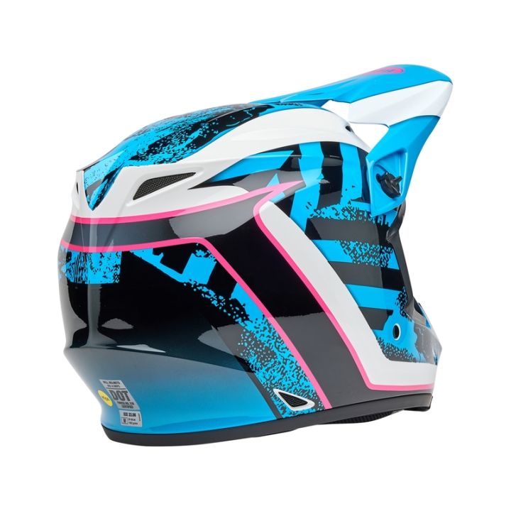 Casque cross Bell MX-9 MIPS Breakdance - Bleu Rose Casque cross Bell MX-9 MIPS Breakdance - Bleu Rose