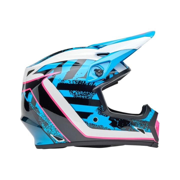 Casque cross Bell MX-9 MIPS Breakdance - Bleu Rose Casque cross Bell MX-9 MIPS Breakdance - Bleu Rose