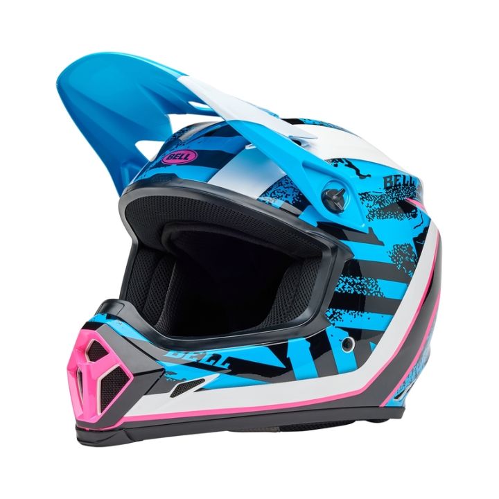 Casque cross Bell MX-9 MIPS Breakdance - Bleu Rose Casque cross Bell MX-9 MIPS Breakdance - Bleu Rose