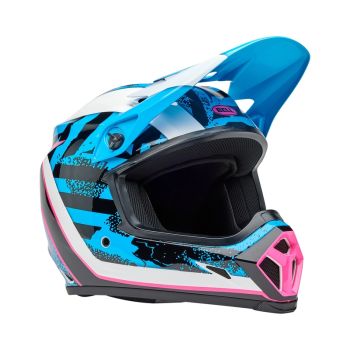 Casque cross Bell MX-9 MIPS Breakdance - Bleu Rose Casque cross Bell MX-9 MIPS Breakdance - Bleu Rose