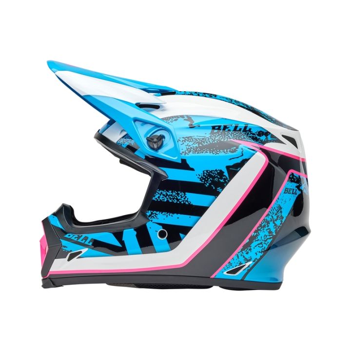 Casque cross Bell MX-9 MIPS Breakdance - Bleu Rose Casque cross Bell MX-9 MIPS Breakdance - Bleu Rose