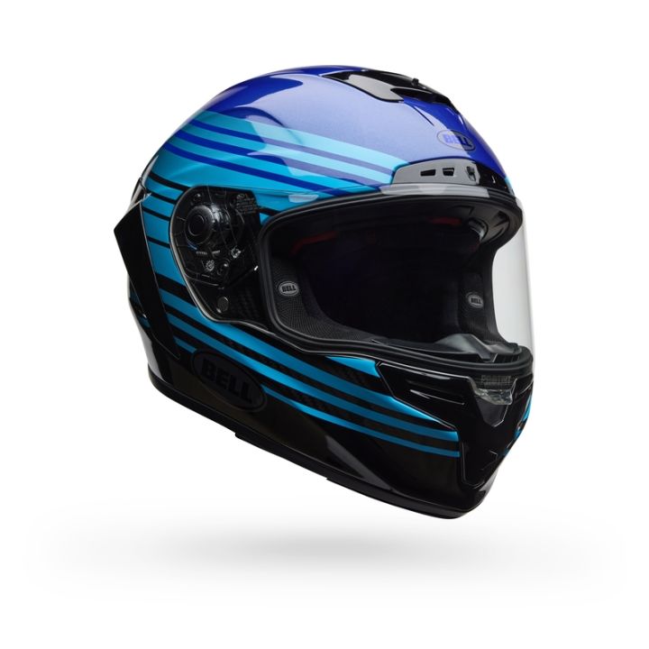 Casque moto Bell Race Star DLX - Bleu Noir Casque moto Bell Race Star DLX - Bleu Noir