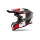 Casque moto cross AirohAviator 3 Monarch - Gris Rouge Blanc