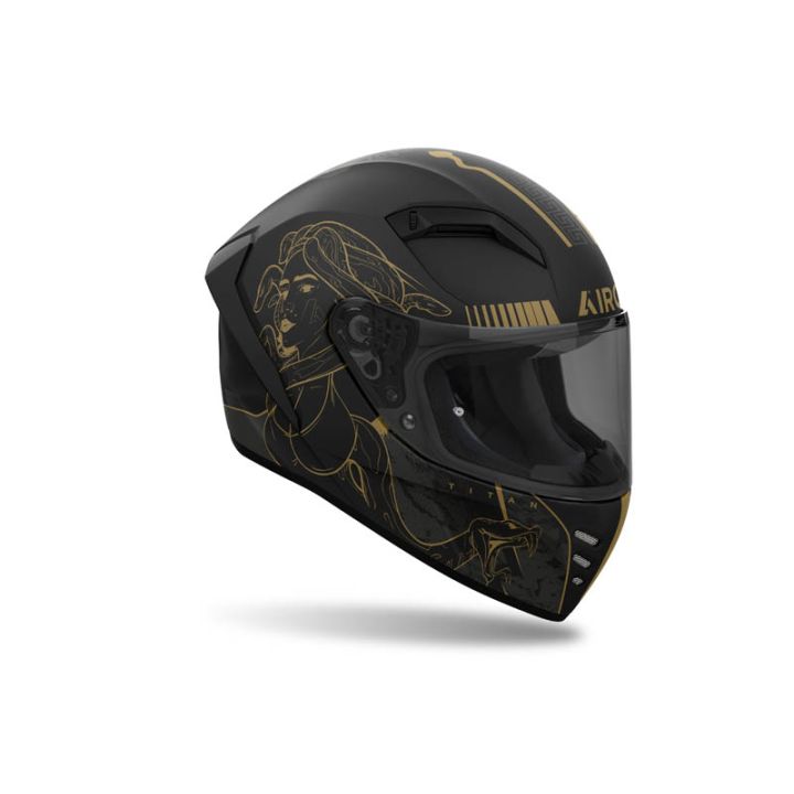 Casque moto AirohConnor Titan - Noir Or