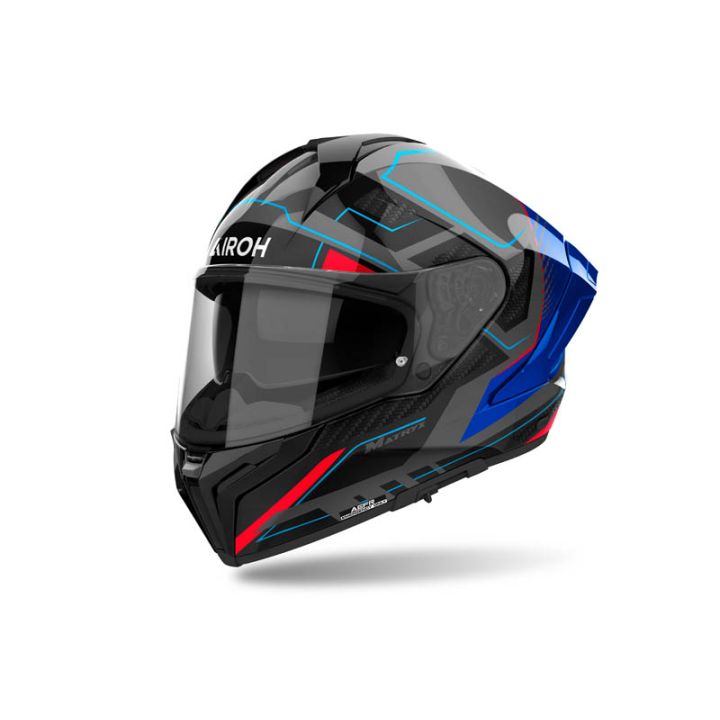 Casque moto AirohMatryx Rocket - Bleu Rouge