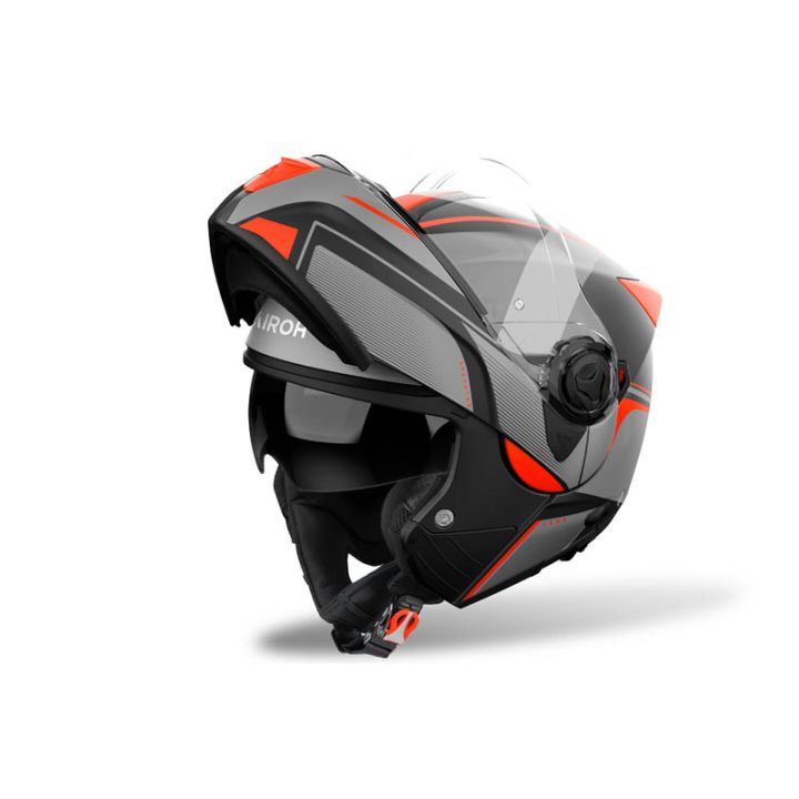 Casque moto modulable AirohSpecktre Leaf - Orange