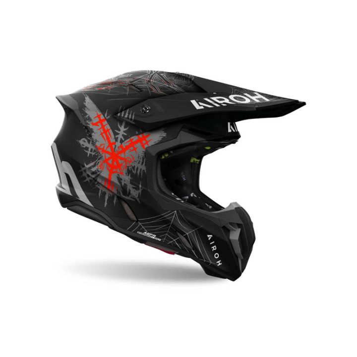 Casque moto cross AirohTwist 3 Arcade - Noir Rouge Gris Casque moto cross AirohTwist 3 Arcade - Noir Rouge Gris