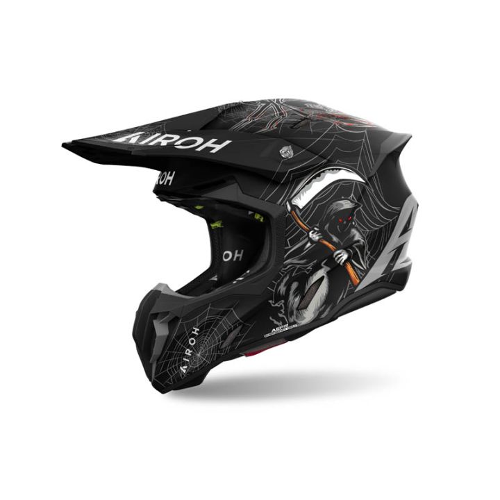 Casque moto cross AirohTwist 3 Arcade - Noir Rouge Gris