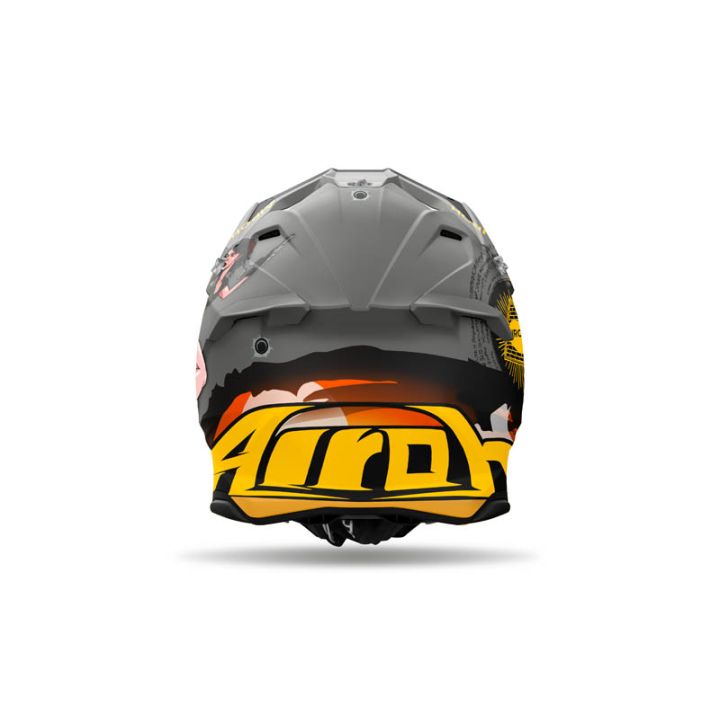 Casque moto cross AirohTwist 3 Adventure - Gris Jaune