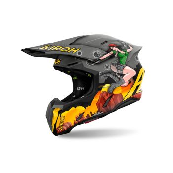 Casque moto cross Airoh  Twist 3 Adventure - Gris Jaune