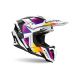 Casque moto cross AirohTwist 3 Rainbow - Blanc Violet Noir
