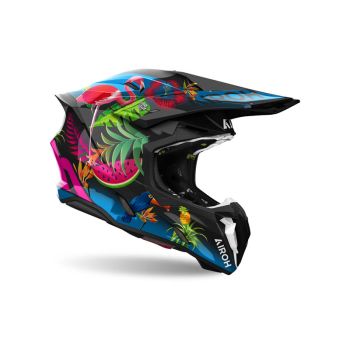 Casque moto cross Airoh  Twist 3 Amazonia - Bleu Noir Rouge Vert