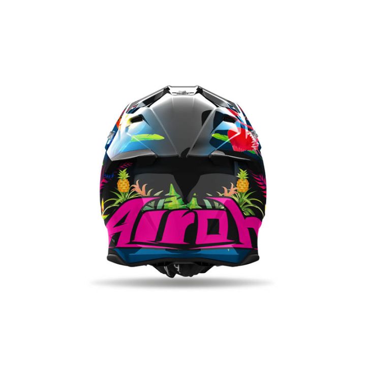 Casque moto cross AirohTwist 3 Amazonia - Bleu Noir Rouge Vert