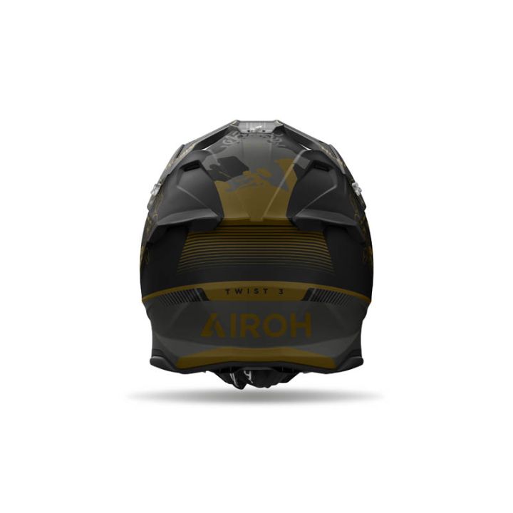 Casque moto cross AirohTwist 3 Titan - Noir Or Casque moto cross AirohTwist 3 Titan - Noir Or