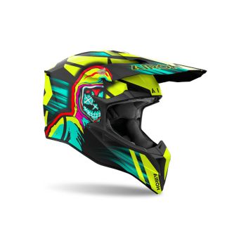 Casque moto cross Airoh  Wraaap Cyber - Jaune