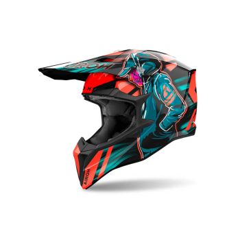 Casque moto cross Airoh  Wraaap Cyber - Orange