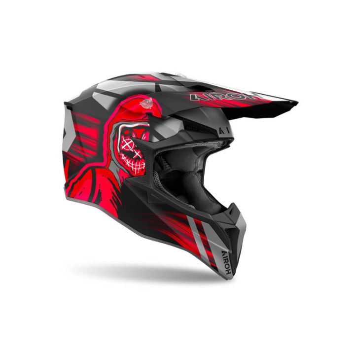 Casque moto cross AirohWraaap Cyber - Rouge