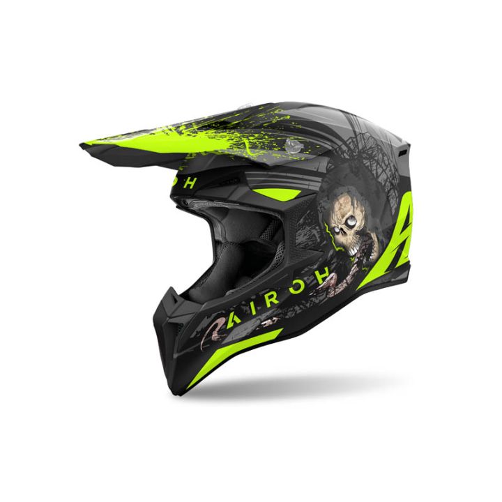Casque moto cross AirohWraaap Darkness - Noir Jaune Casque moto cross AirohWraaap Darkness - Noir Jaune