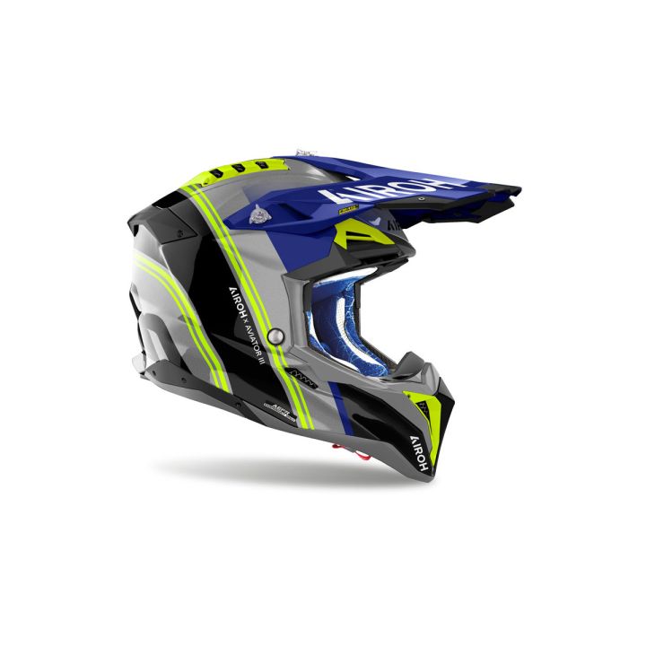 Casque moto cross AirohAviator 3 Hima - Bleu Casque moto cross AirohAviator 3 Hima - Bleu
