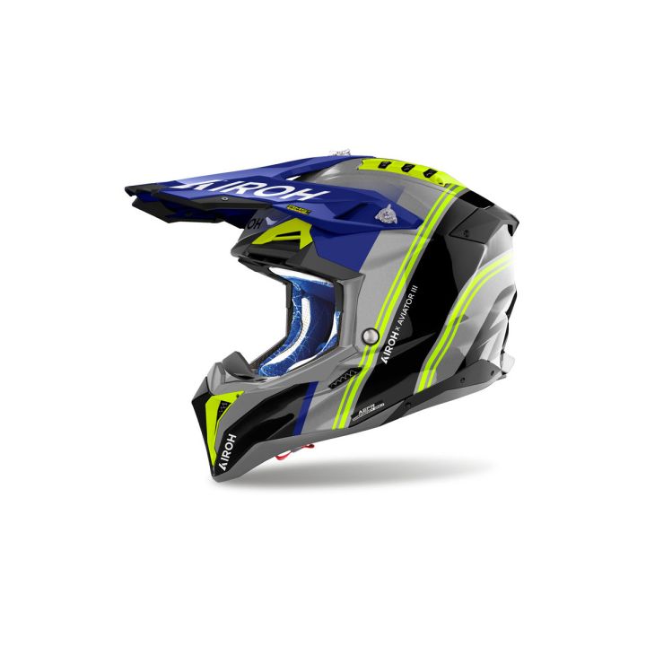 Casque moto cross AirohAviator 3 Hima - Bleu Casque moto cross AirohAviator 3 Hima - Bleu