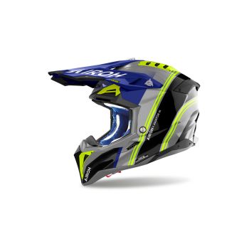 Casque moto cross Airoh  Aviator 3 Hima - Bleu