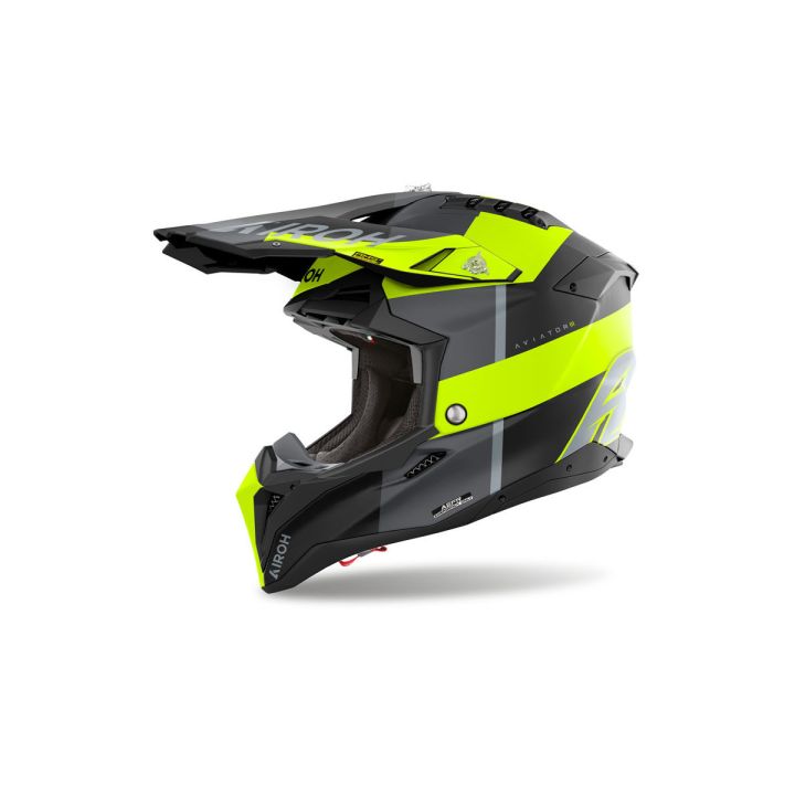 Casque moto cross AirohAviator 3 Monarch - Jaune