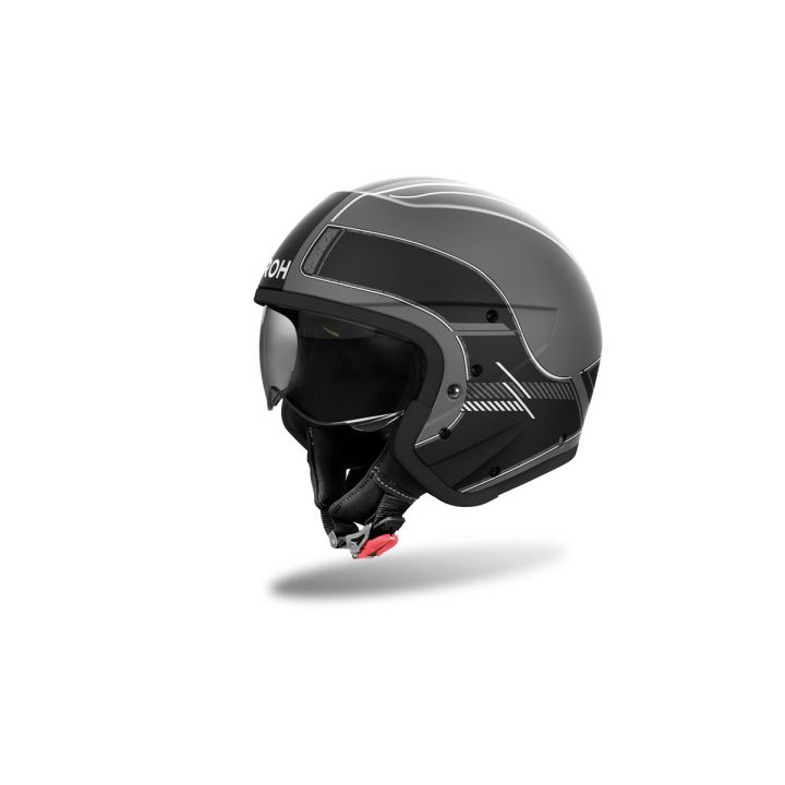 Casque moto modulable AirohJ 110 Raster - Noir Gris