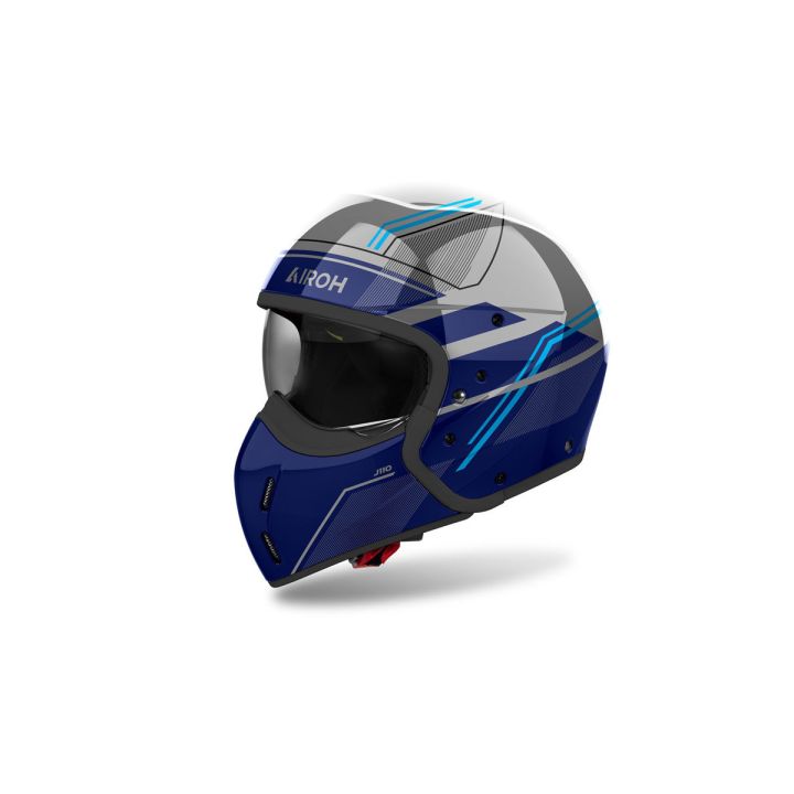 Casque moto modulable AirohJ 110 Slim - Bleu