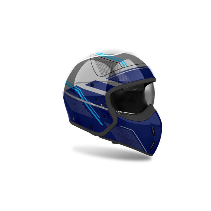 Casque moto modulable AirohJ 110 Slim - Bleu Casque moto modulable AirohJ 110 Slim - Bleu