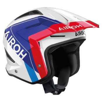 Casque moto jet Airoh  TRR II Hunt - Bleu Rouge