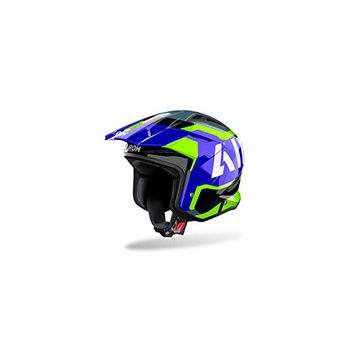 Casque moto jet Airoh  TRR II Jupiter - Bleu Jaune