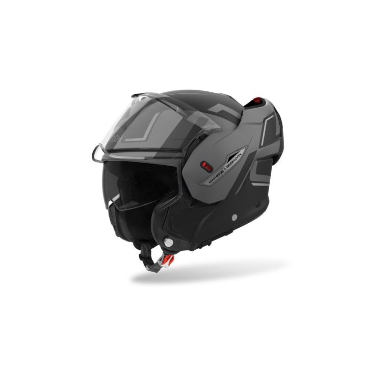 Casque moto modulable AirohMathisse II Genius - Gris