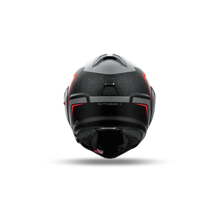 Casque moto modulable AirohMathisse II Magnet - Gris Noir rouge